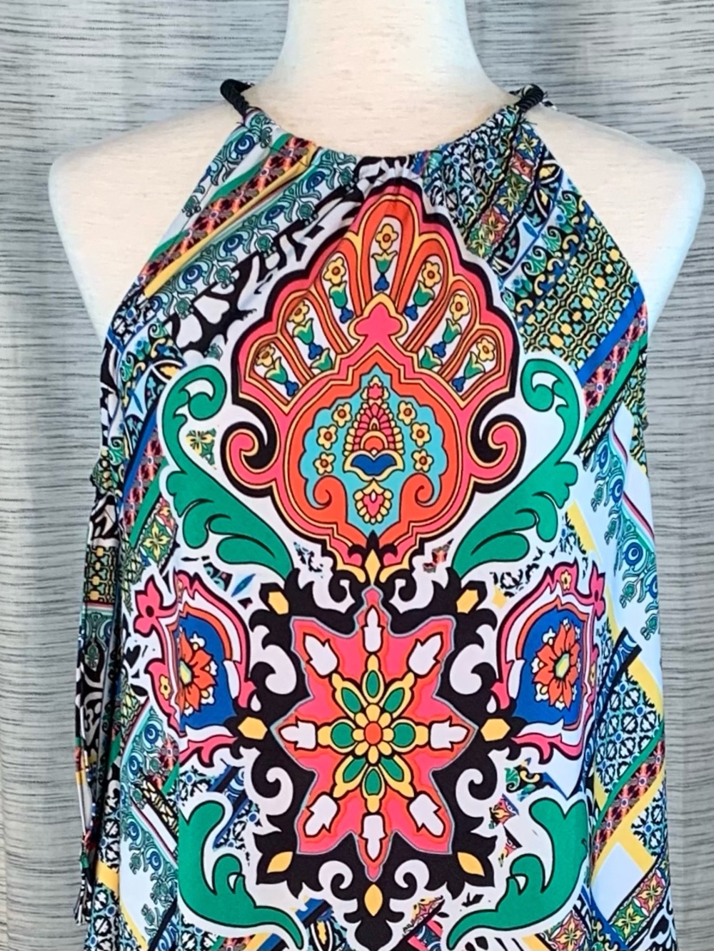 Coco Bianco abstract multicolored sleeveless asymmetric top - Picture 4 of 16